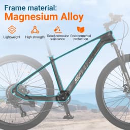 SPATIAL MT275FS 27.5 Inch Hardtail MTB, 8 Speed Mountain Bike, Adult Bicycle, Lightweight Magnesium Alloy Frame, Suspension Fork, Front & Rear Disc Brakes