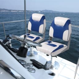 2 Pack Boat Seats, Low Back Folding Boat Seats, Fishing Boat Chairs With Thick Sponge Padding, Hinge & Fold-Down Design for Speedboat, Canoe, Sightseeing Boats