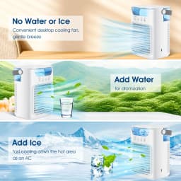 Portable Humidifier Cooling Fan Air Conditioner Desktop Fan Water Tank Small Air Cooling Fan for Home Bedroom Small Personal Fan