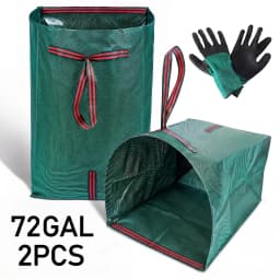 2 Pack Reusable Yard Waste Bags With Gloves, 40/53/72 Gallon Self Standing Open Top Leaf Bags For Lawn Garden Debris Cleanup