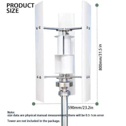 Small Windmill 12/24V 3000W Vertical Wind Turbine Generator Kit with Wind-Solar Hybrid Controller Household Free Energy