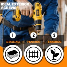 VKKM Deck Wood Screws #10 X 4 Inch 100PCS Yellow Coated Torx Star Drive Self Tapping Screws with T25 Bit for Outdoor Fence Patio Wood Construction