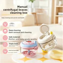 Dopamine Braces Storage Box, Denture Cleaning Box, Manual Drain Box, Portable Braces Storage At Home