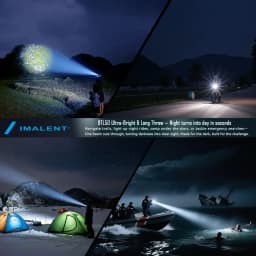 IMALENT BTL50 Digital Zoom Flashlight 3000LM 916M USB-C Rechargeable IP56 Waterproof EDC Torch for Camping Fishing Emergency