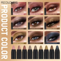 20PCS/SET Dual Tip Eyeshadow Pencil,Silky Cream,Fade Resistant Wear,Assorted Neutral Bright Color Shades,Low Powder Fallout,Simple One Step Application,Compact Storage Kit For Makeup Starters Daily Eye Styling