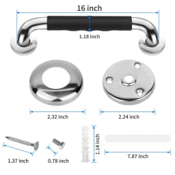 16 Inch Shower Grab Bars for Seniors, Anti Slip Handicap Grab Bars | 2 Pack, Waterproof and Sturdy, for Elderly, Seniors, Handicap, Pregnant, the Injured, Children Provide Stability and Balance