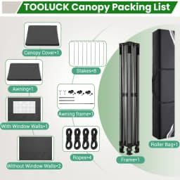 10x10FT Pop Up Canopy Tent Heavy Duty with Sidewalls, Outdoor Commercial Canopy with Awning, Waterproof&23 SF Extended Awning, Vendor Tent for Market, Party Events