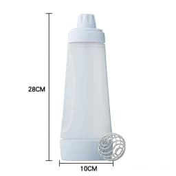 Pancake Batter Mixer Shaker Bottle Built-in Blender Ball & Wire Whisk, Hand Dough Dispenser for Pancakes Cupcakes Muffins Crepes
