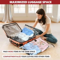 12Pcs Travel Vacuum Storage Bags Set with Portable Rechargeable Electric Pump Space Saver Compression Packing Bags for Clothes Luggage Suitcase Backpack Organizer Wardrobe Storage Essentials