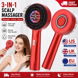 Electric Red Light Scalp Massage Comb, 3 Modes USB Rechargeable Hair Scalp Massager with 8 Roller Balls for Scalp Relaxation