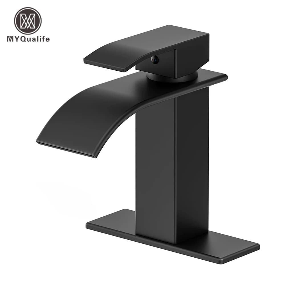 Bathroom Waterfall Basin Faucet Hot and Cold Water Washbasin Taps Single Handle Single Hole Mixers Tap