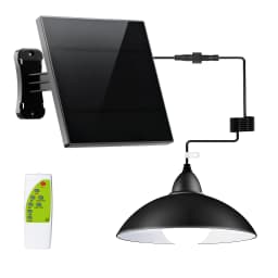 Intelamp Solar Pendant Lights Indoor Outdoor 4000mAh With Remote Day/Night Mode 16.4Ft Hanging Lighting For Barns Chicken Coop