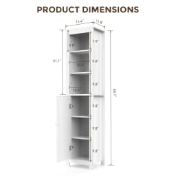 TinyNest Slim Storage Cabinets, Farmhouse Wooden Corner Floor Bathroom Cabinet With Adjustable Shelves & Doors, 66.1 inch Tall Rustic Narrow Toilet Paper Storage Holder, Closet Organizer For Small Spaces, Kitchen, Entryway, Living Room, Bedroom, Entryway