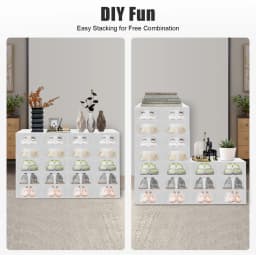 20‑Pack Stackable Transparent Shoe Storage Boxes Foldable Shoe Organizer Set for Men Women Shoes Clothing Closet Space‑Saving Storage Containers