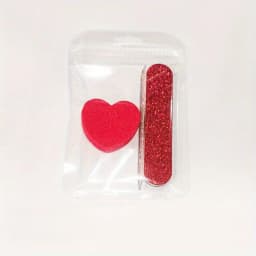 Glitter Nail Care Set - Nail Files, Buffing Crystal Stick, Heart-Shaped Sponge Blocks for Manicure and Pedicure