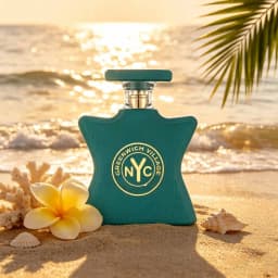 Greenwich Village unisex perfume, sweet lychee‑blackcurrant and tender white florals, long‑warm vanilla‑praline finish. Luxurious turquoise bottle with gift box, perfect premium gift choice.