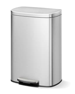 Tacleekii 13 Gal / 50 L Stainless Steel Kitchen Trash Can Rustproof Step-on Garbage Can with Soft Close Lid, Liner Rim, Rear Handle, Metal Garbage Bin
