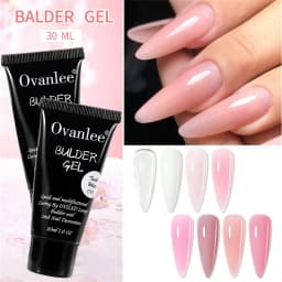 Ovanlee 12 Color Nail Crystal Extension Adhesive UV Solid, Paper Free Quick Extension Model Adhesive 30ml
