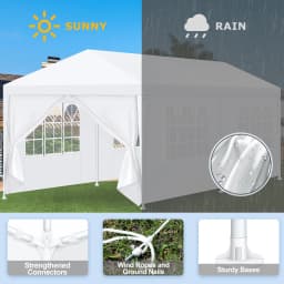 10x20/10x30 Party Tent & Outdoor Canopy (20-30+ Person Capacity) - Large White Event Shelter with Removable Sidewalls, Zipper Doors, Heavy-Duty Stakes, and Ropes for Weddings, BBQs, Backyards, and Celebrations(white)