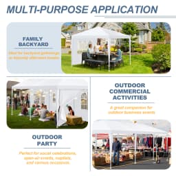 10x20/10x30 Party Tent & Outdoor Canopy (20-30+ Person Capacity) - Large White Event Shelter with Removable Sidewalls, Zipper Doors, Heavy-Duty Stakes, and Ropes for Weddings, BBQs, Backyards, and Celebrations(white)