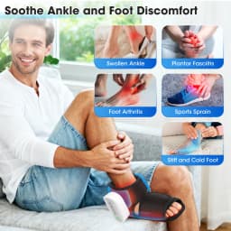 Cordless Ankle Brace Dual-Airbag Kneading Ankle Wrap Foot Protector Electric Heating Ankle Guard Band For Plantar Fasciitis Swelling Relief