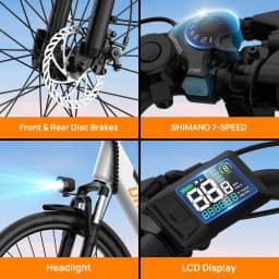 URLIFE E26 26" Electric Commuter Bike for Adults, 750W Motor 48V 10.4AH Removable Battery, 7-Speed 80KM Range E-bike 20MPH