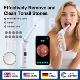 300K HD Camera Electronic Tonsil Stone Remover Kit with Built-in LED Light And 3 Suction Modes Oral Care Tonsil Cleaner Tool
