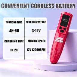 Wireless Rotary Tattoo Pen Machine Kit 1100Mah Integrated Power All in One Complete Tattoo Supplies Mixed Cartridge Needles Multicolor Tattoo Ink Practical Tattoo Tool Set for Beginners Professional Tattoo Practitioners