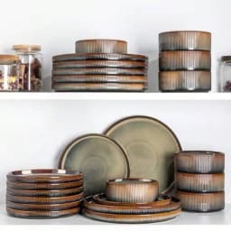 Ceramic Dinnerware For 4, 12-Piece Plates Bowls Set Lightweight Porcelain Dish Set, Scratch Resistant, Oven Microwave