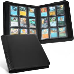 Waterproof Faux Leather Card Storage Album, Side‑Loading 288 Slots Zipper Binder for Toploader Trading Card Collectors