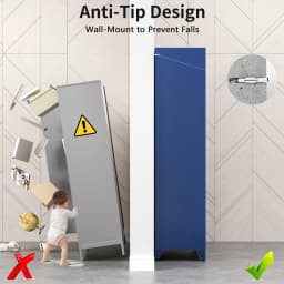 Polup 75" Pantry Cabinet with 5 Adjustable Shelving Tall Metal Storage Cabinet Blue Modern Kitchen Cabinet for Kitchen