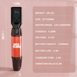 Tattoo Machine Kit With LED Screen Display 6-8H Long Lasting Battery Tattoo Pen Set 10PCS Cartridge Needles 7 Colors Tattoo Ink Full Body Art Tattoo Supplies Professional Tattoo Gun Kit For Australia Beginner