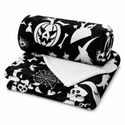 Halloween-themed blanket, 50x60 inches, graffiti blanket, soft and comfortable flannel blanket, paintable blanket, adult blanket, washable.