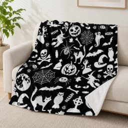 Halloween-themed blanket, 50x60 inches, graffiti blanket, soft and comfortable flannel blanket, paintable blanket, adult blanket, washable.