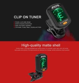 Guitar Tuner Rotatable Clip-on Tuner LCD Display For Multifunction-Instrument-Tuner Acoustic Guitar Bass Ukulele Guitar Accessories