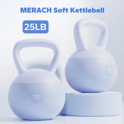 MERACH Kettlebell Sand Filled Shock Absorbing 15/25 LB PVC Quiet Kettlebell for Home Gym Apartment Floor-Friendly Non-Slip Rubber Base Wide Handle Safe Drop-Proof Workout Weight for Women Beginners & Seniors