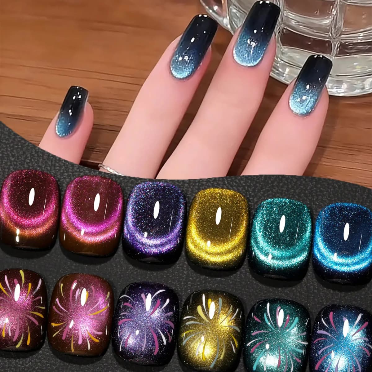 Ovanlee 12-Piece Complete Cat Eye Gel Polish Kit – High-Pigment 8ml UV Gel Collection with Holographic Shimmer, Perfect for 3D Galaxy & Crystal Ball Nail Effects (Magnet Stick Not Included)