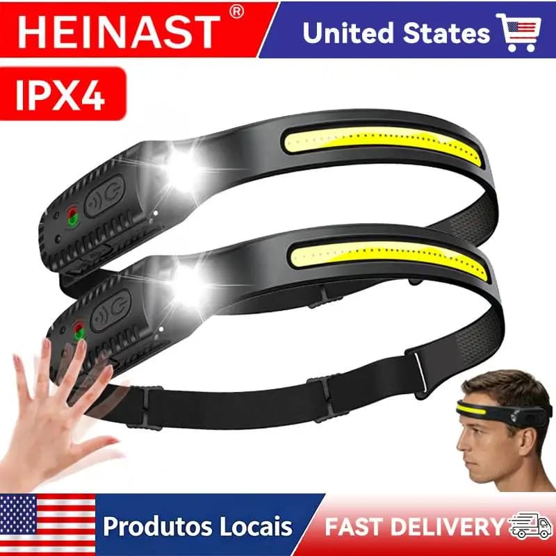 2-3pcs Rechargeable LED Headlamp, 230° Wide Beam Motion Sensor Headlamp, 350 Lumens 6 Light Modes, IPX4 Waterproof, USB-C Headlight for Camping, Running, Fishing, Repairing, Outdoor Adventures