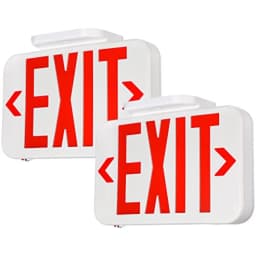 LED Exit Sign, Emergency Exit Light with Battery Backup, Double Face, UL 924, AC 120/277V, Damp Location, Hardwi Letter Exit Li