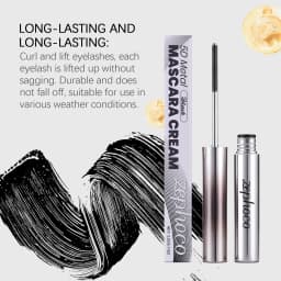 Black Mascara Volumizing Long Lasting Smudge Proof Waterproof Mascara Natural Curl Eyelash Lengthening Intense Black Eye Lash Makeup Daily Beauty Tool Cosmetic For All Day Wear