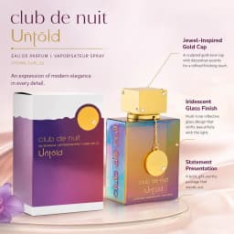 ARMAF Club De Nuit Untold Eau de Parfum 105ml, Unisex Luxury Fragrance Spray, Amber Floral Perfume with Iridescent Bottle and Gift Box