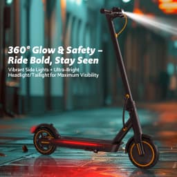 Electric Scooter Adults, 550W Motor, 19 Miles Range 19 MPH, UL Certified Folding E-Scooter for Adults Built-in Side Lights, Front Suspension with App Control