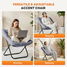MCQ Faux Fur Ergonomic Foldable Office Chair X-shaped Metal Frame Soft Cushion Lumbar Support Heavy Capacity 450LBS For Office