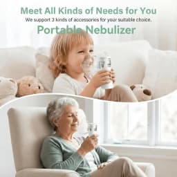 Mini Portable Soundwave Technology Mesh Nebulizer Low Noise Cool Mist Inhalator, One Button Operation, Complete Accessories Set, Lightweight Pocket Size Breathing Treatment Device for Whole Family Daily Use
