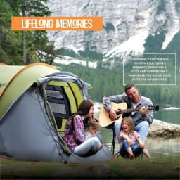 Camping Tent - 4-Person Easy Pop Up Tent with 2 Doors - UPF50+ Waterproof