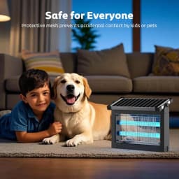 Solar Bug Zapper Outdoor, Cordless Rechargeable Mosquito Killer | IP66 Waterproof Fly Zapper, 4500V Grid, Auto/Manual Mode, Cordless with Projection Light, Cord & Chain for Patio Camping RV