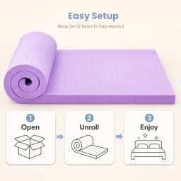 JHK 3 Inch Cooling Memory Foam Mattress Topper CertiPUR-US Certified Purple Gel Ventilated Soft Pressure Relief Mattress Pad Breathable Bed Topper for Bedroom and Sleeper Sofa