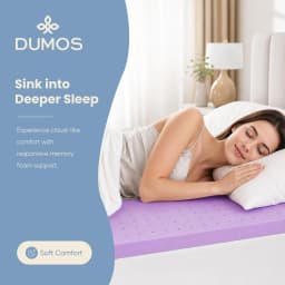JHK 3 Inch Cooling Memory Foam Mattress Topper CertiPUR-US Certified Purple Gel Ventilated Soft Pressure Relief Mattress Pad Breathable Bed Topper for Bedroom and Sleeper Sofa