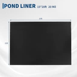 20 Mil HDPE Pond Liner, Heavy Duty Fish Koi Pond Waterproof Liner For Outdoor Garden Waterfall Fountain, 10x13 to 20x25 ft