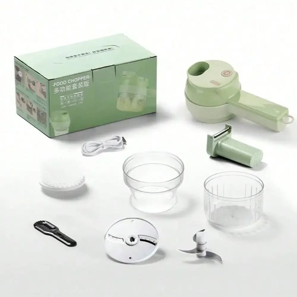 Family New Multi-Functional Household Vegetable Cutter, Cooking Food Supplement Machine, New Wireless Electric Vegetable Chopper, Garlic and Meat Grinder, An Essential Helper for Home